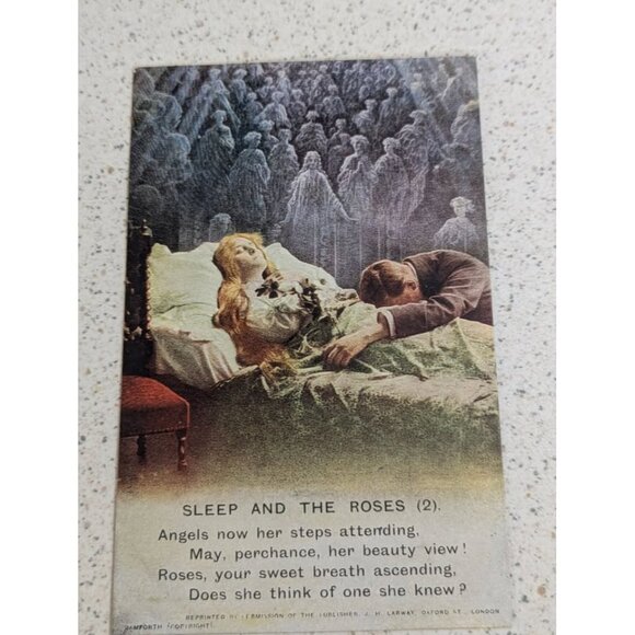 Antique WWI Songs Military Soldier Sweetheart Postcards - Sleep and the Roses - Picture 3 of 9